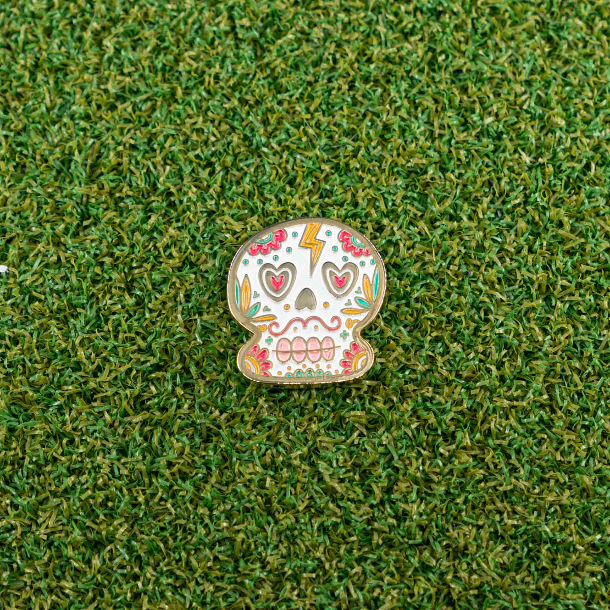 sugar skull golf ball marker calavera audrina grass