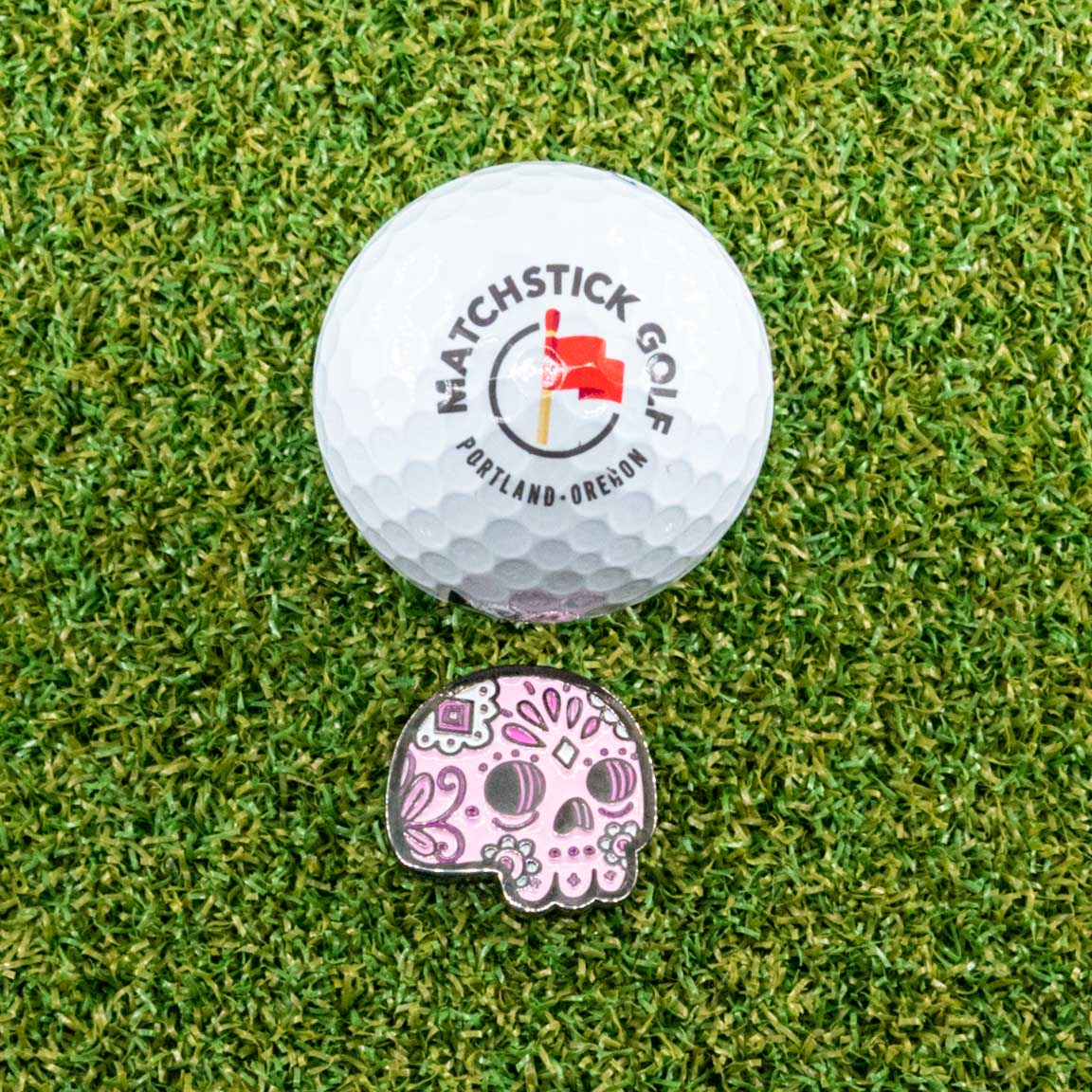 sugar skull golf ball marker calavera dana grass ball