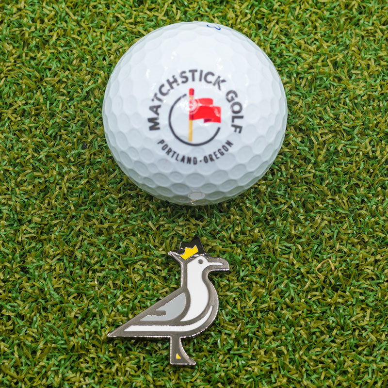 king seve the seagull manzanita links golf ball marker with golf ball