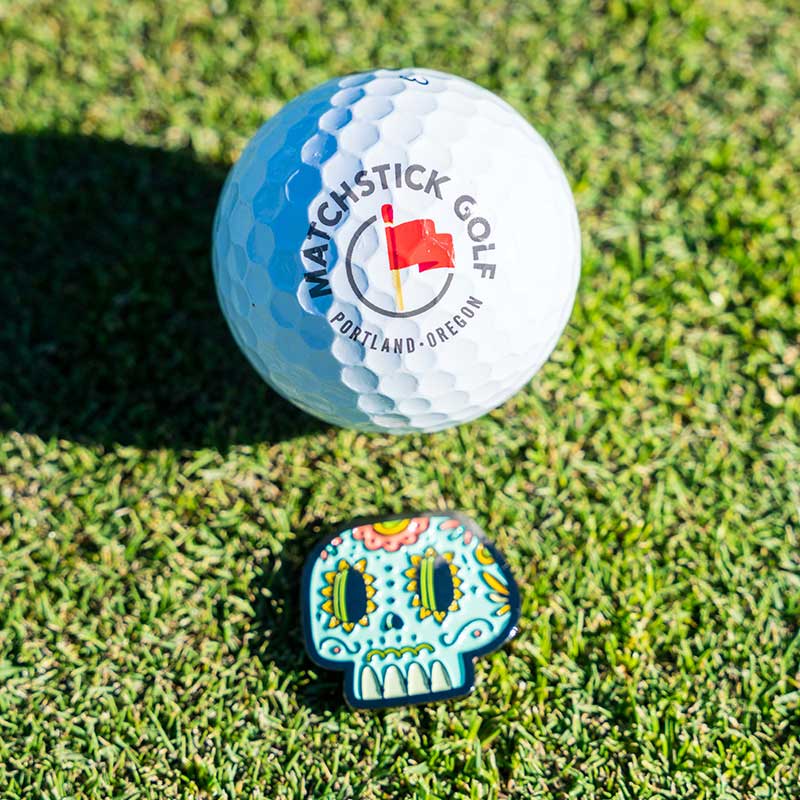 Mexican Sugar Skull Golf Ball Marker - Matchstick Golf