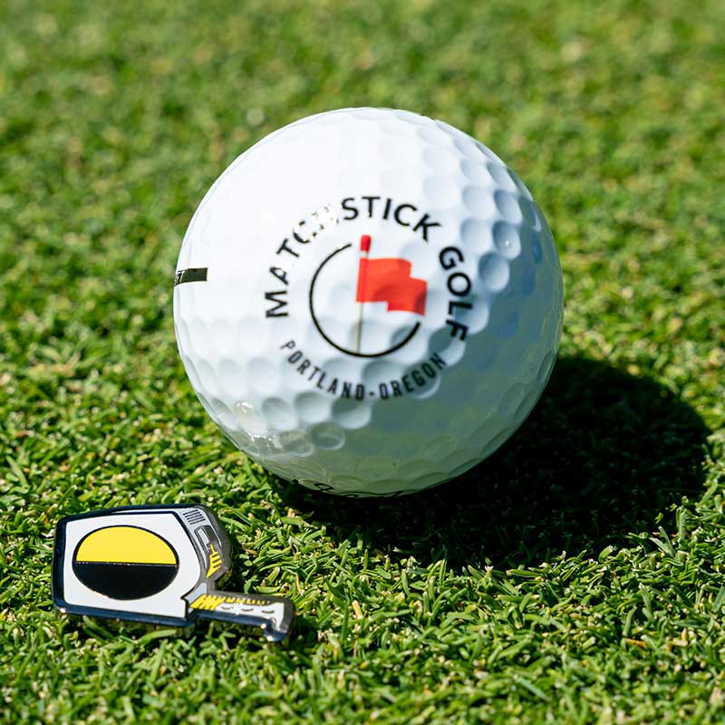 stanley tape measure golf ball marker with golf ball