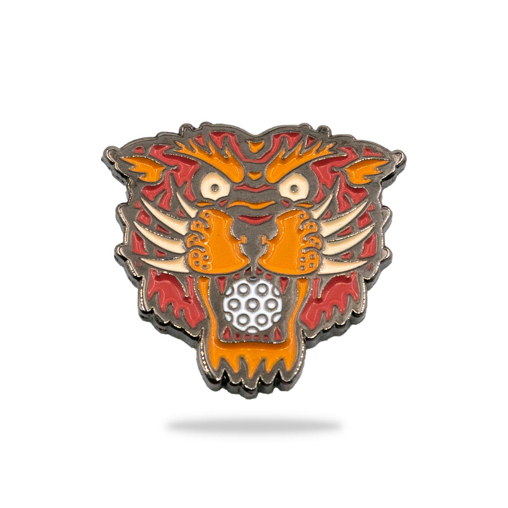 young dirty tiger head golf ball marker main product photo